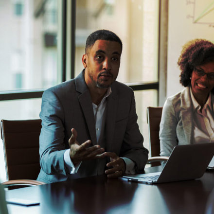 Two board members discuss the direction the business is going.