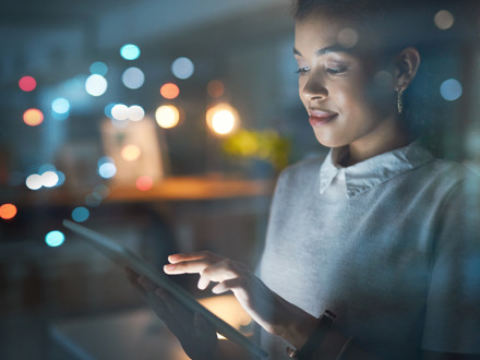 Professional woman using a mobile device