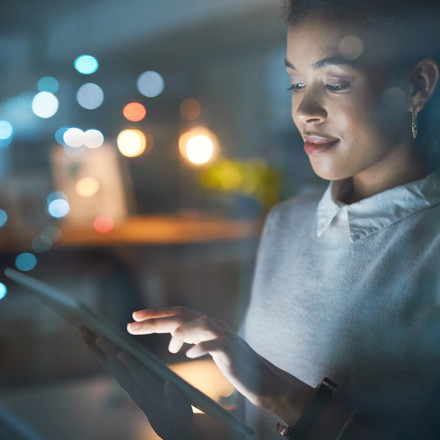 Professional woman using a mobile device