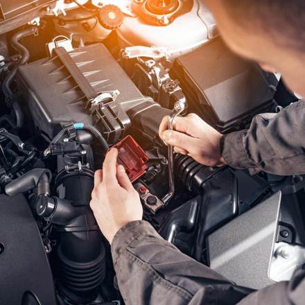 Auto Repair Shop or Auto Service. Replacing a car battery. Disconnecting the car battery terminal. Scheduled vehicle inspection.