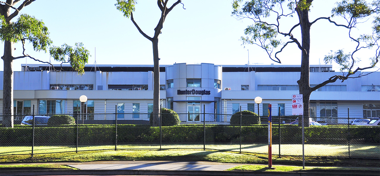 Exterior shot of Hunter Douglas head office.